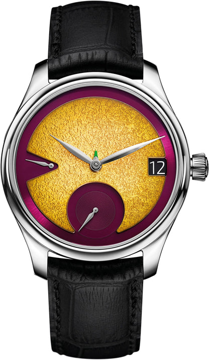 H. Moser & Cie X Studio Underd0g - Passion Project - Limited Edition - 42 & 38.5 MM - Stainless Steel - Pops Of Passion (Fruit) Dial - Leather Strap - 1800-1200