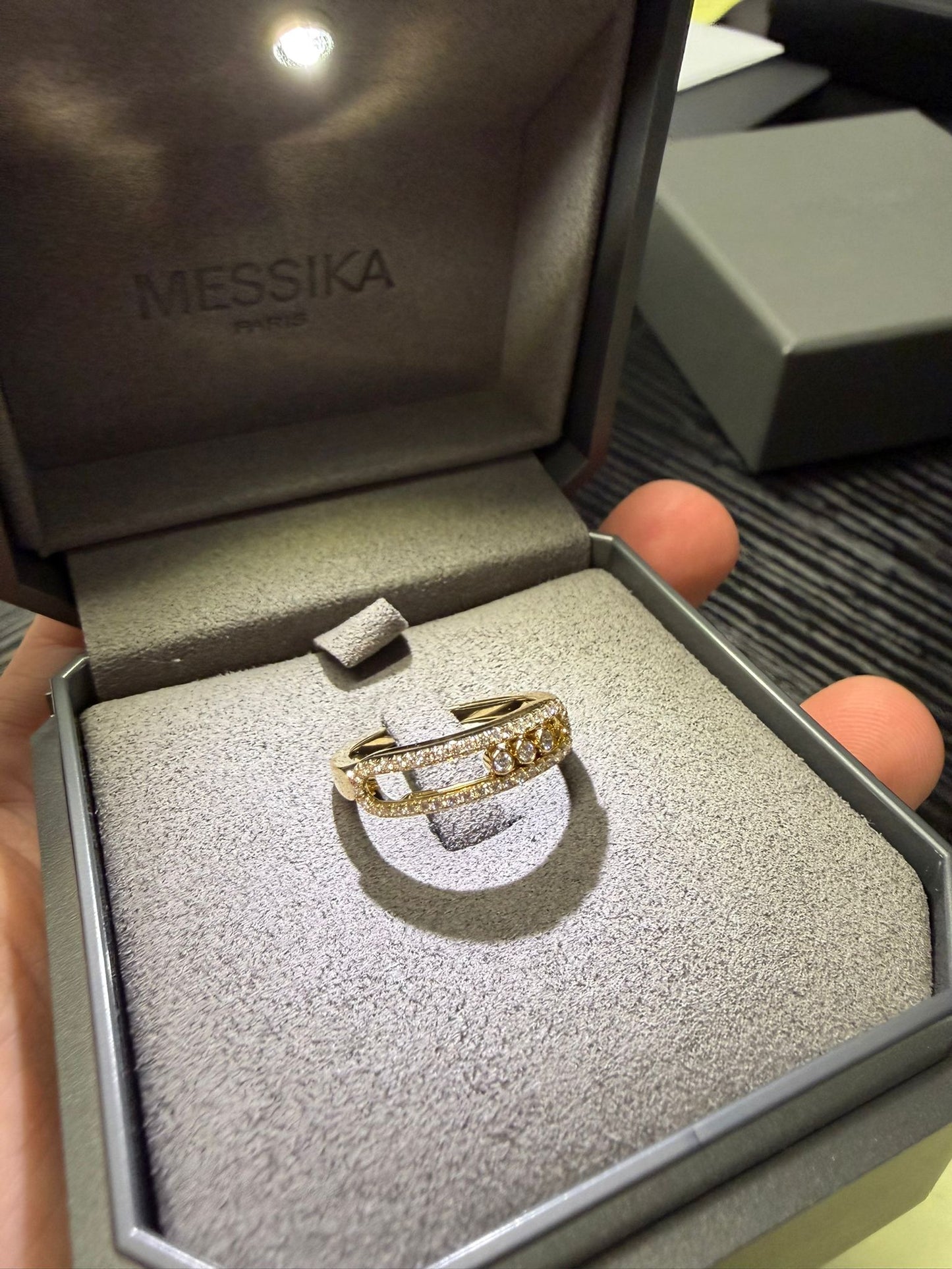 Messika Yellow Gold Diamond Pavé Ring Baby Move - 4683