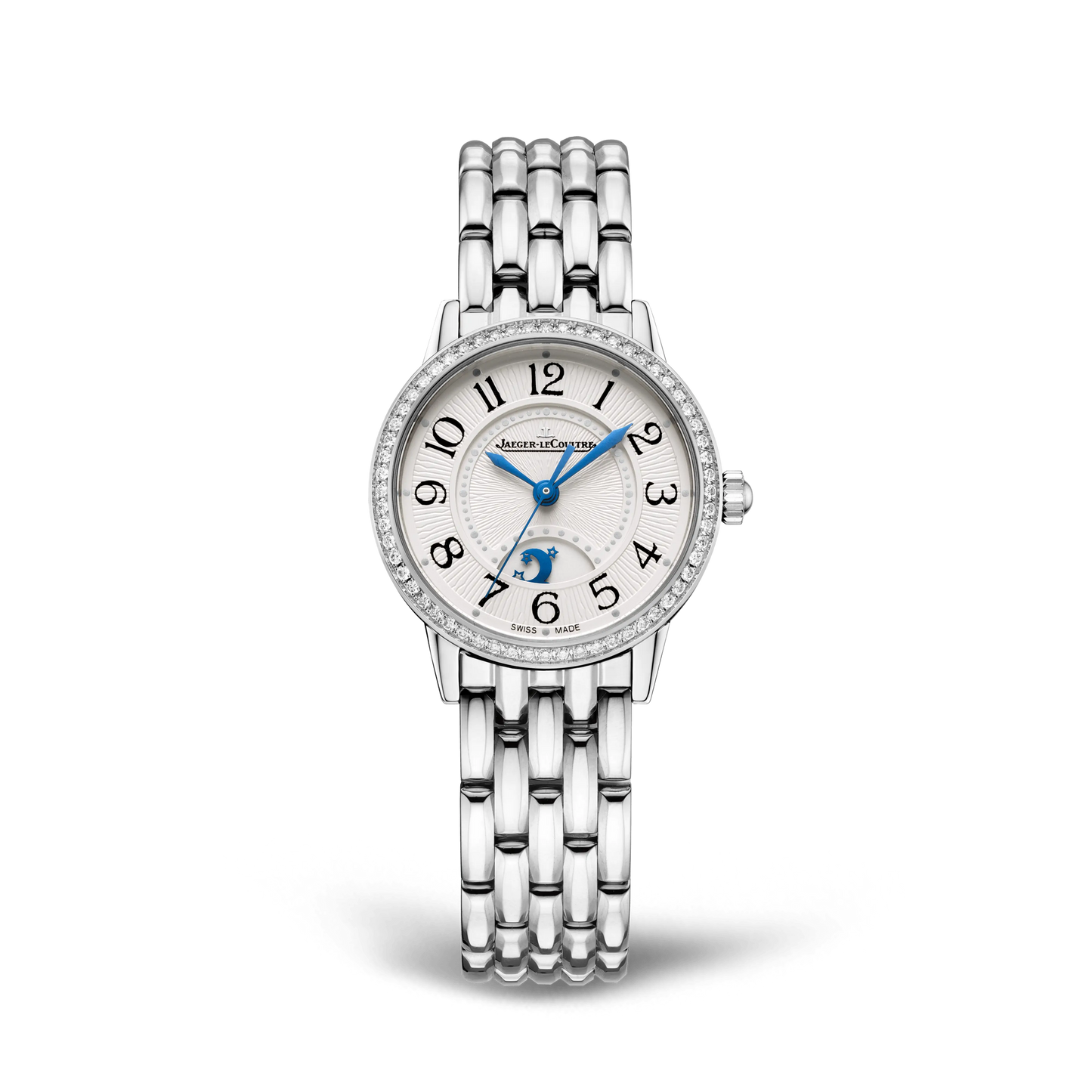 JLC - Rendez-Vous Classic Night & Day - 29 MM - Stainless Steel - Silvered-Gray Guilloché Dial - Diamond Bezel - Stainless Steel Bracelet - Q3468130
