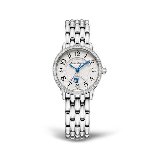 JLC - Rendez-Vous Classic Night & Day - 29 MM - Stainless Steel - Silvered-Gray Guilloché Dial - Diamond Bezel - Stainless Steel Bracelet - Q3468130