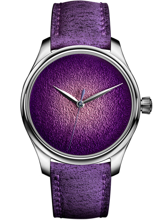 H. Moser & Cie Endeavour Center Seconds Concept Purple Enamel - 40 MM - Stainless Steel - Purple Haze Fumé Enamel Dial - Purple Kudu Leather Strap - 1201-1200
