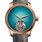 H. Moser & Cie Endeavour Tourbillon Concept Turquoise Enamel - 40 MM - Red Gold - Turquoise Fumé Enamel Dial - Hand-Stitched Ostrich Leather Strap - 1805-0400
