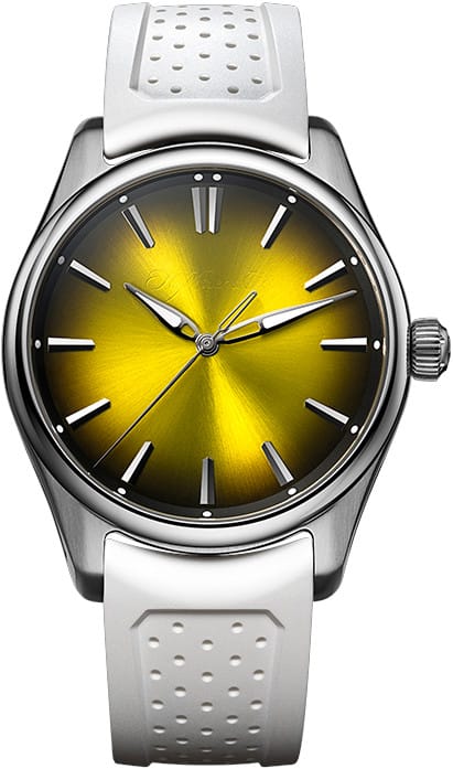 H. Moser & Cie Pioneer Center Seconds Sunny-Side Up - Stainless Steel - 40 MM - Rubber Strap - Yellow Fumé Dial - 3201-1200