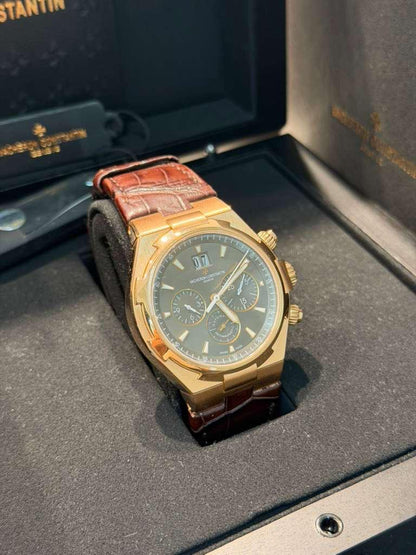 Vacheron Constantin Overseas Chronograph - 42 MM - Yellow Gold - Grey Dial - 49150/000R-9338