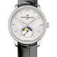 Girard-Perregaux 1966 Stainless Steel 36 MM - Black Leather Strap - Diamond Bezel - Silver Dial - 49524D11A171-CK6A