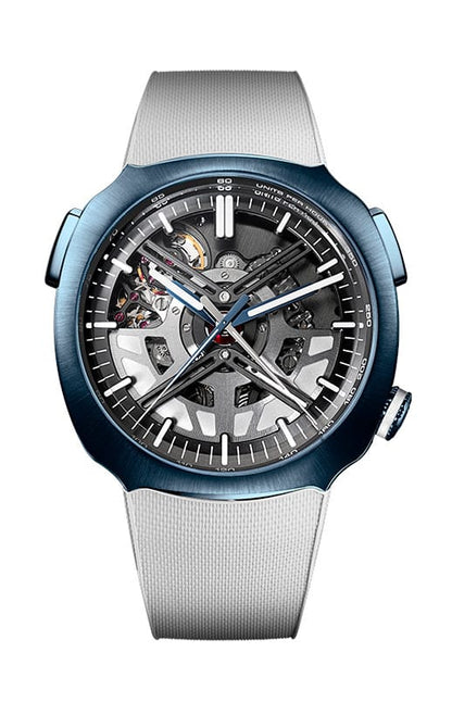 H. Moser & Cie Streamliner "Alpine Drivers and Mechanics" Stainless Steel 42.3 MM - Limited Edition - Skeleton Dial - Rubber Strap - 6700-1200