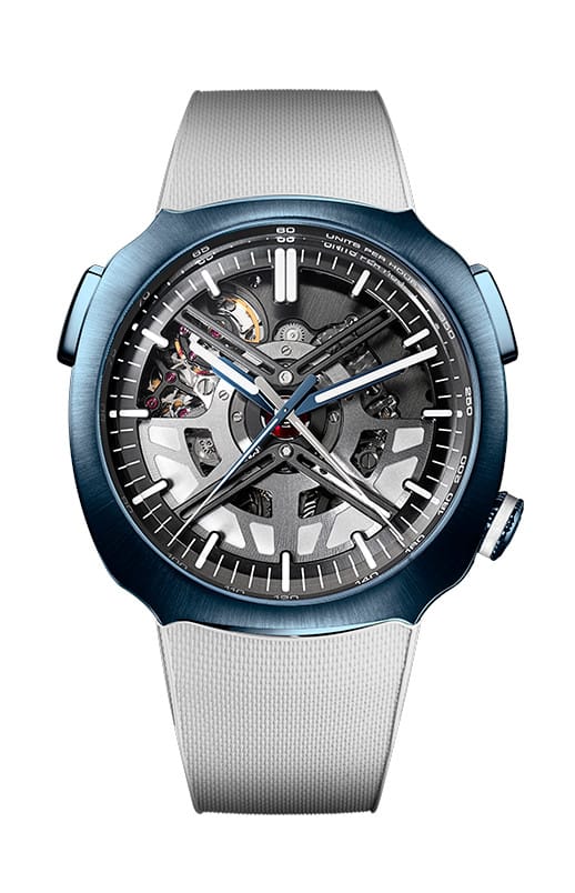 H. Moser & Cie Streamliner "Alpine Drivers and Mechanics" Stainless Steel 42.3 MM - Limited Edition - Skeleton Dial - Rubber Strap - 6700-1200