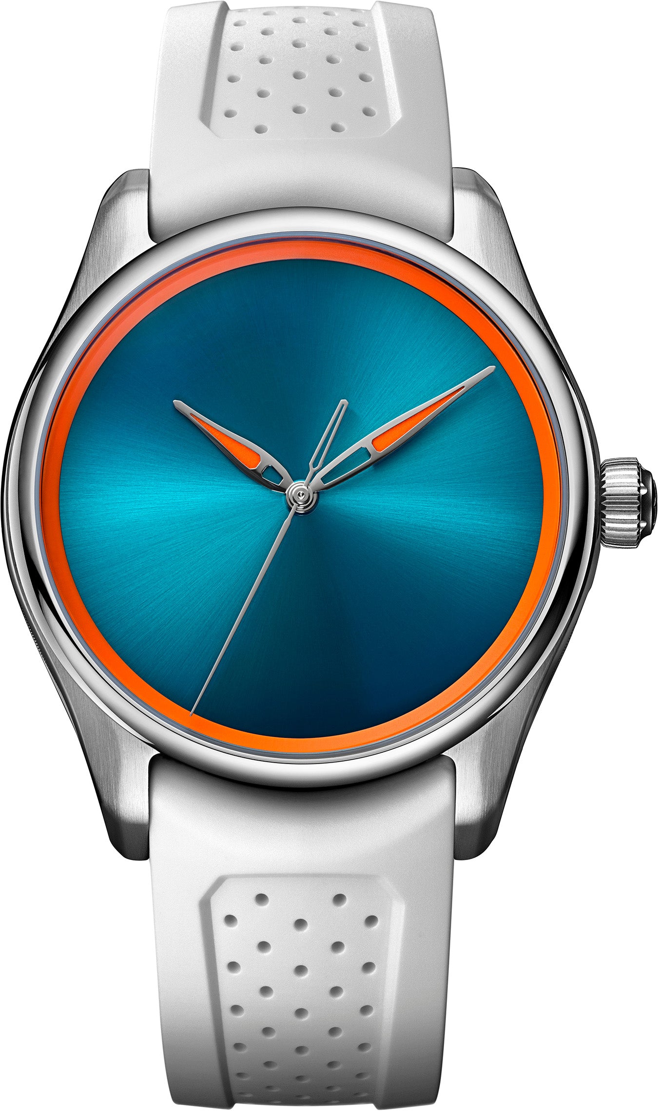 H. Moser & Cie Pioneer Center Seconds Spiced Aqua - Stainless Steel - 42.8 MM - Rubber Strap - Turquoise Fumé Dial - 3201-1202