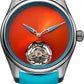 H. Moser & Cie Pioneer Tourbillon Spiced Aqua - Stainless Steel - 40 MM - Rubber Strap - Orange Fumé Dial - 3805-1200