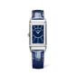 JLC - Reverso One Duetto - 40.1 MM x 20 MM - Stainless Steel - Silvered-Gray/Midnight Blue Dial - Diamond-Set Case - Blue Leather Strap - Q334848J