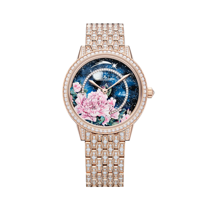 JLC - Rendez-Vous Jewellery Shooting Star - Limited Edition - 36 MM - Pink Gold - Shooting Star Motif Dial - Diamond-Set Bezel - Pavé Diamond Pink Gold Bracelet - Q36423C3