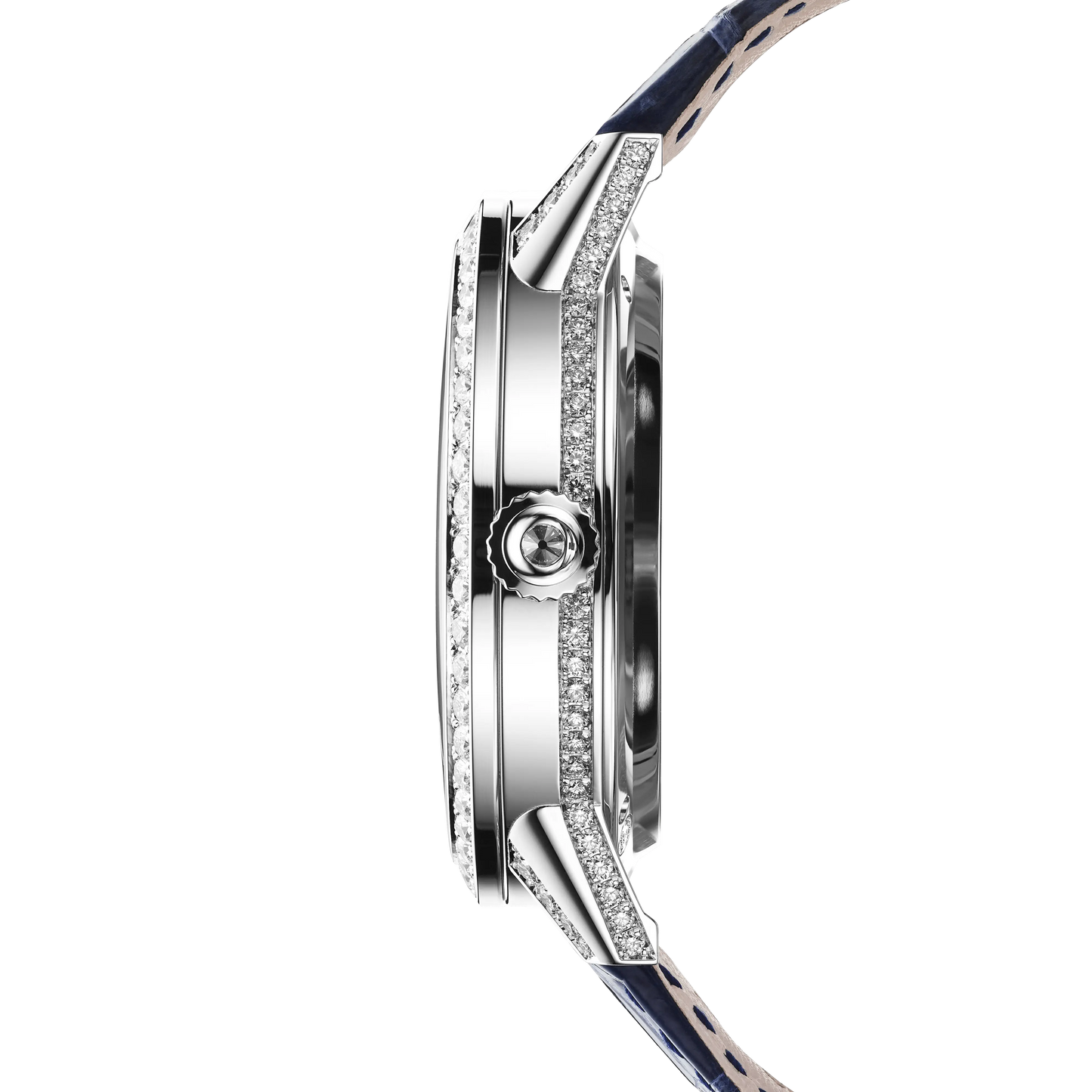 JLC - Rendez-Vous Jewellery Tourbillon - 39 MM - White Gold - Blue Diamond-Set Dial - Diamond Bezel - Blue Leather Strap - Q3413480