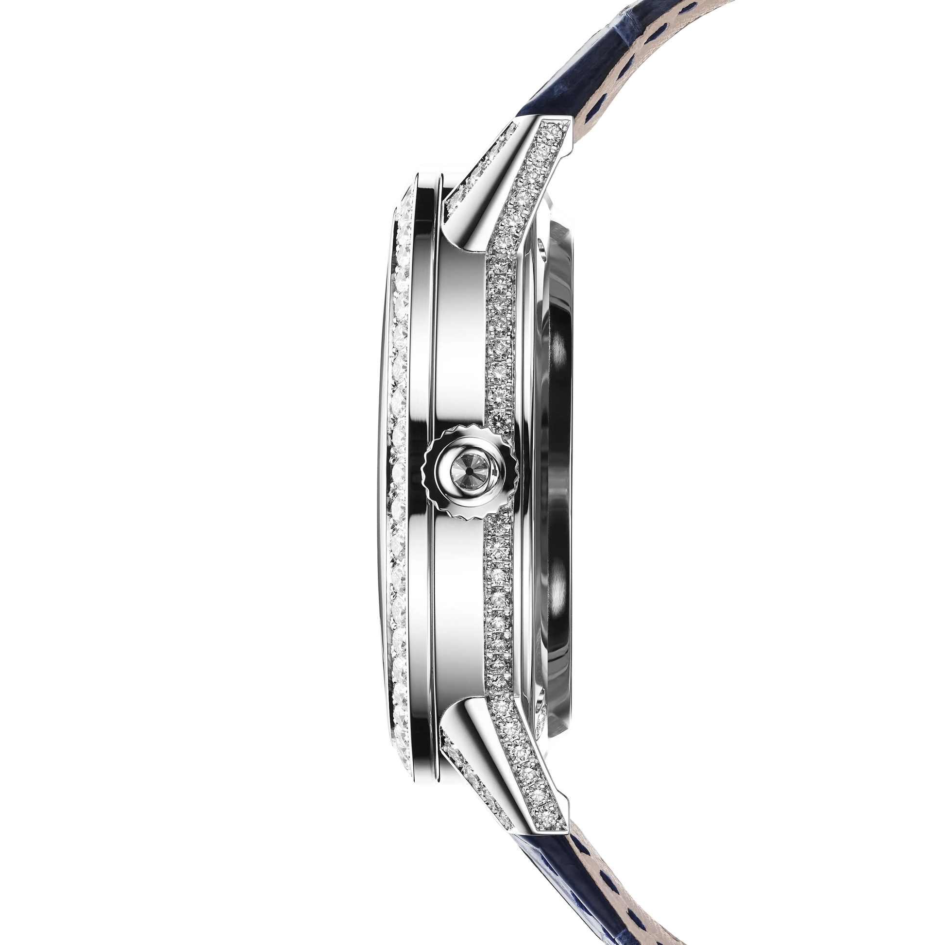 JLC - Rendez-Vous Jewellery Tourbillon - 39 MM - White Gold - Blue Diamond-Set Dial - Diamond Bezel - Blue Leather Strap - Q3413480