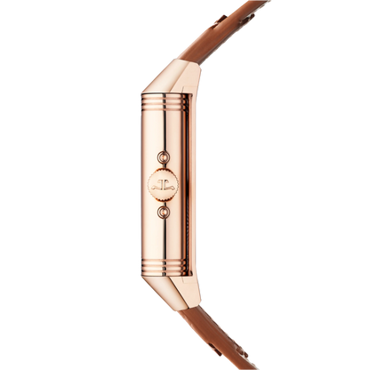 JLC - Reverso Tribute Duoface Calendar - 49.4 MM x 29.9 MM - Pink Gold - Silvered-Gray/Dark Gray Dial - Brown/Black Leather Strap - Q3912532
