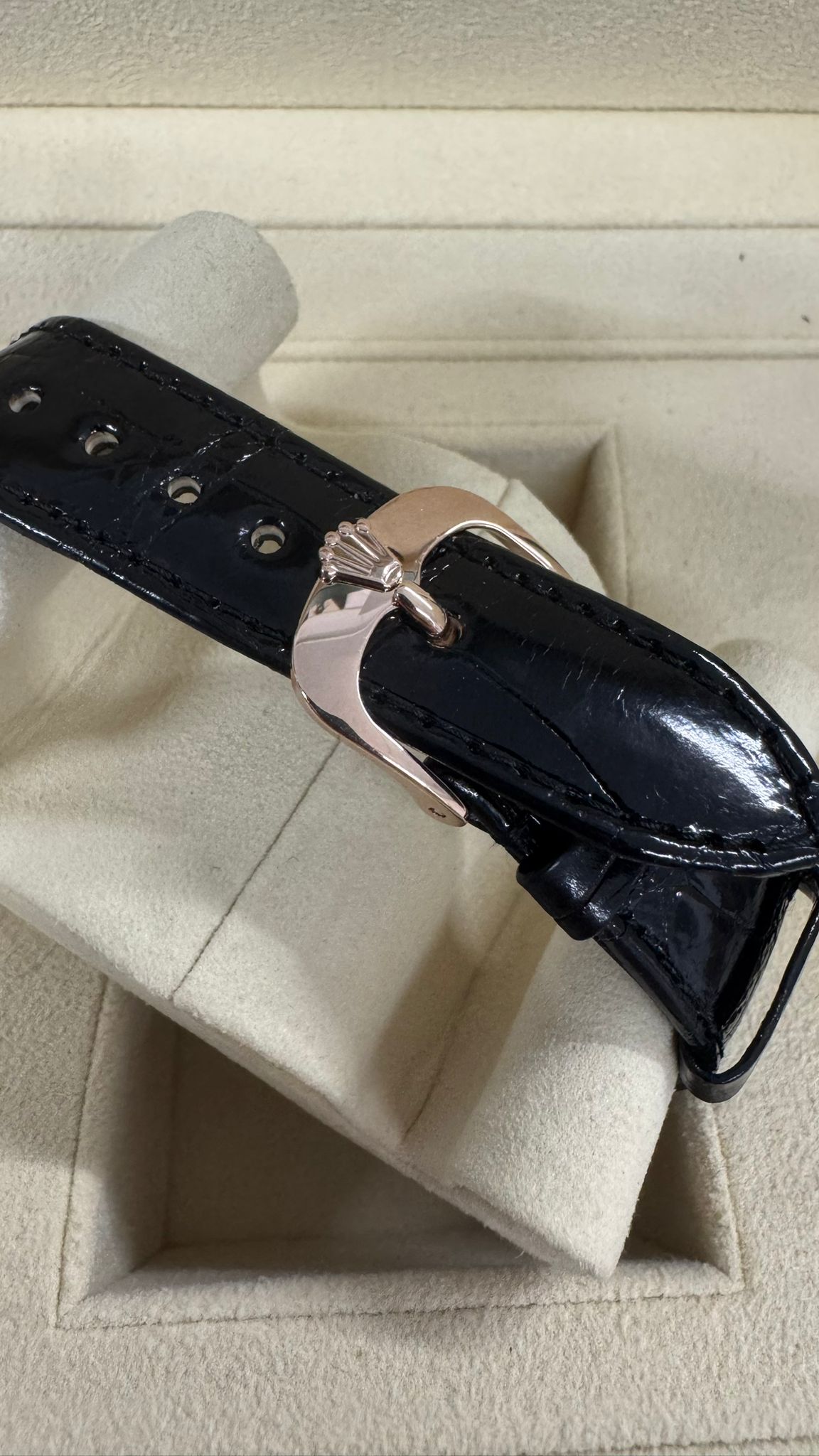 Rolex Everose Gold Cellini Date Watch - 39 MM - Leather Strap - Black Dial - 50505