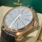 Rolex Everose Gold Cellini Date Watch - 39 MM - Leather Strap - White Dial - 50505 wbk