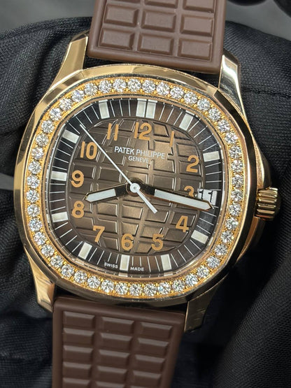 Patek Philippe Aquanaut Luce - 36 MM - Rose Gold - Brown Dial - Diamond Bezel - 5068R-001