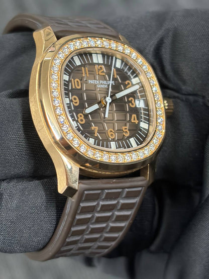 Patek Philippe Aquanaut Luce - 36 MM - Rose Gold - Brown Dial - Diamond Bezel - 5068R-001