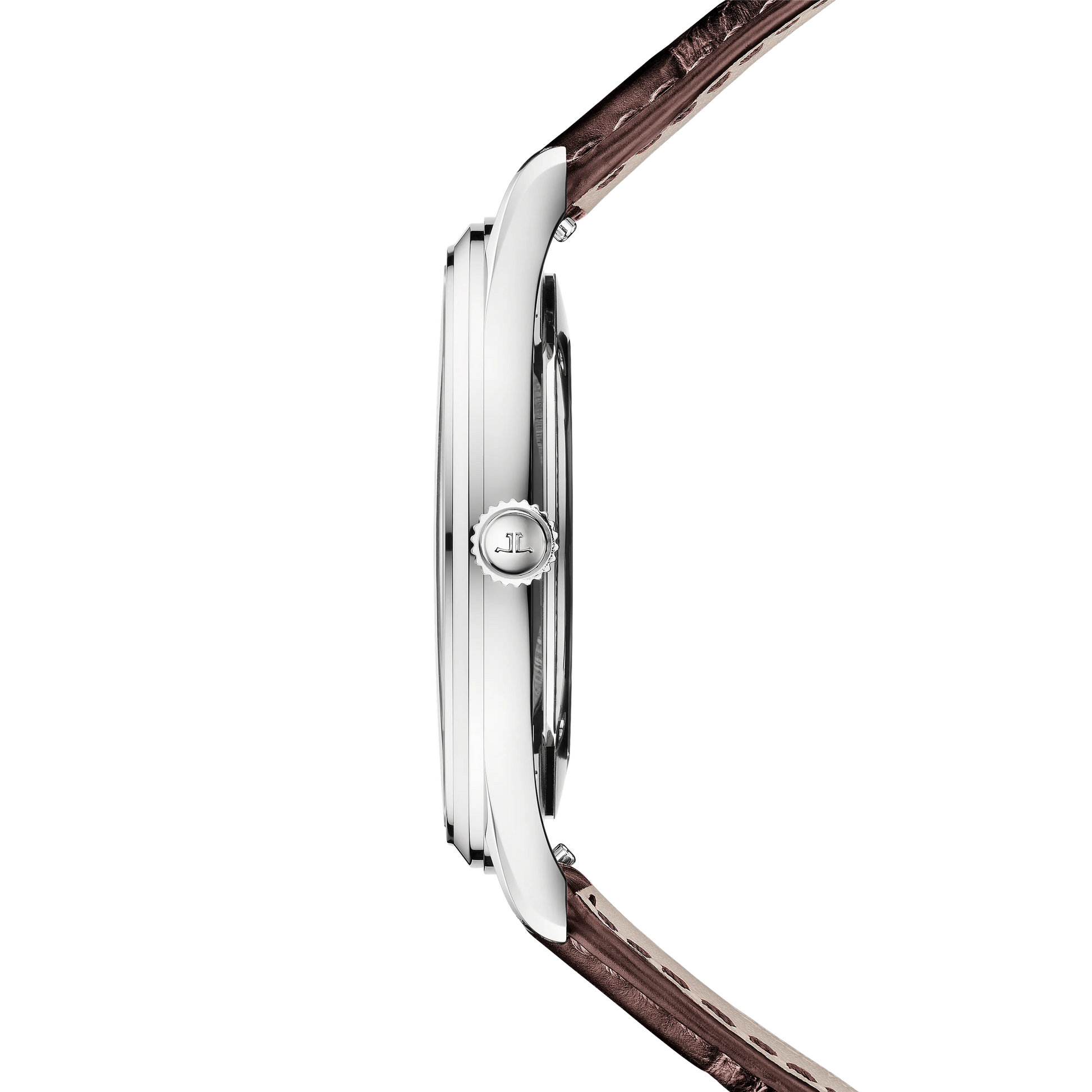 JLC - Master Ultra Thin Date - 39 MM - Stainless Steel - Copper-Toned Grained Dial - Brown Leather Strap - Q1238460