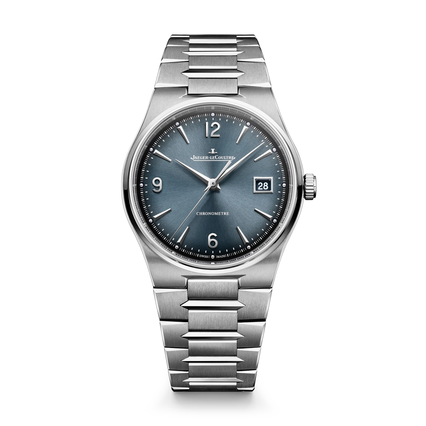 JLC - Master Control Chronometre Date - 38 MM - Stainless Steel - Blue Sunray-Brushed Dial - Stainless Steel Bracelet - Q4158120