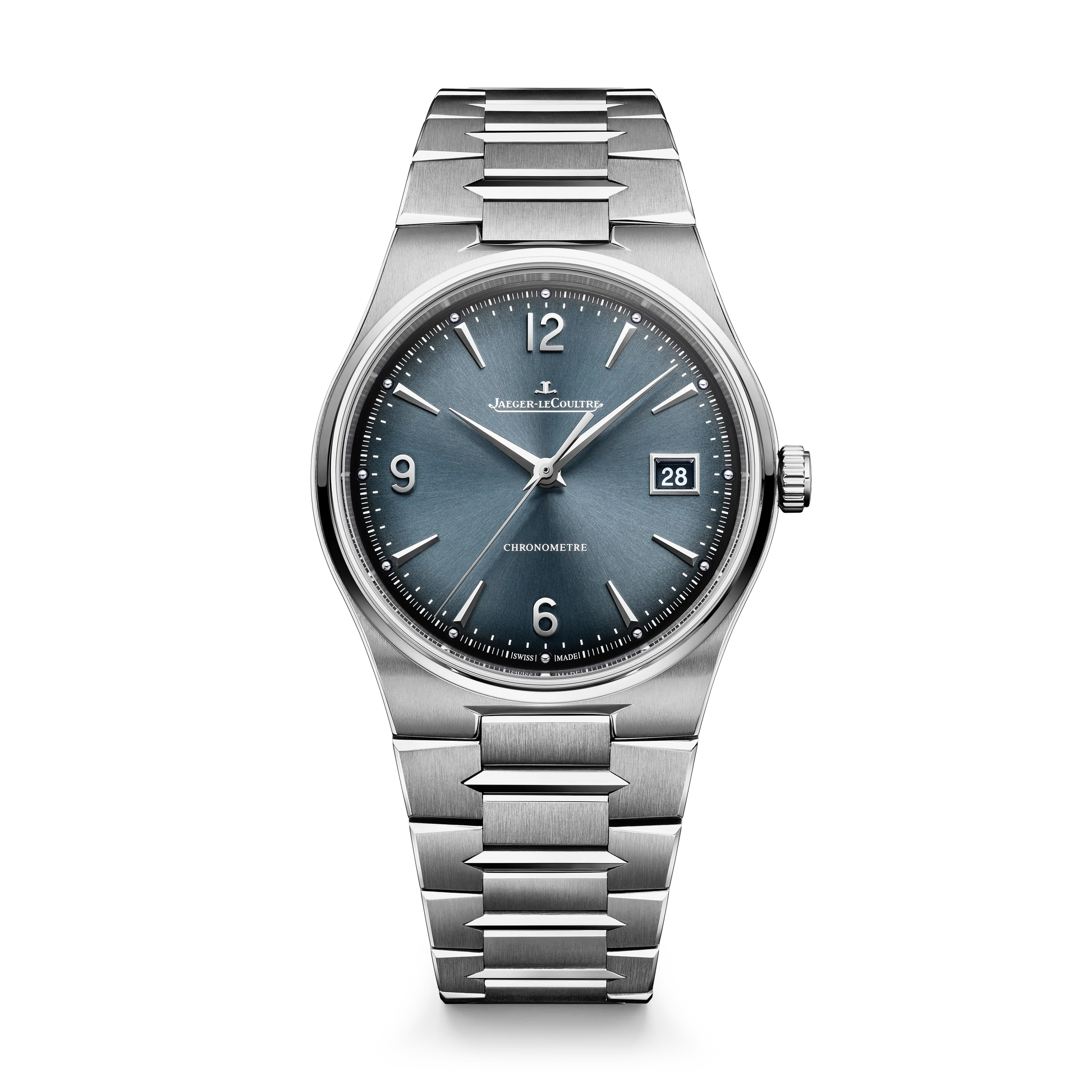 JLC - Master Control Chronometre Date - 38 MM - Stainless Steel - Blue Sunray-Brushed Dial - Stainless Steel Bracelet - Q4158120