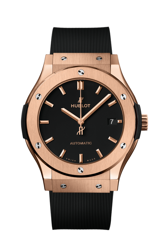 Hublot Classic Fusion King Gold 45 MM - Black Rubber Strap - Black Dial - 511.OX.1181.RX