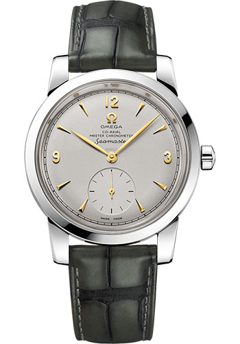 Omega Seamaster Platinum 38 MM - Dark Green Leather Strap - Platinum Dial - 511.93.38.20.99.001  nyc watcher nyc watches