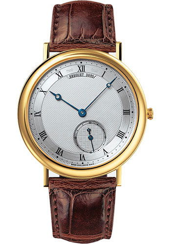 Breguet Classique Yellow Gold 40 MM - Brown Leather Strap - Silver Dial - 5140BA/12/9W6