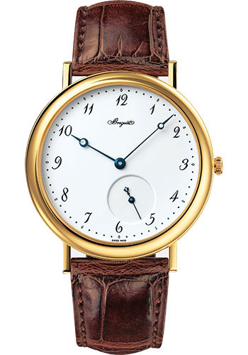 Breguet Classique Yellow Gold 40 MM - Brown Leather Strap - White Dial - 5140BA/29/9W6