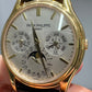 Patek Philippe Grand Complications - Moonphase and Perpetual Calendar - 37.2 MM - Yellow Gold - Silver Dial - Brown Leather Strap - 5140J-001