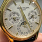 Patek Philippe Grand Complications - Moonphase and Perpetual Calendar - 37.2 MM - Yellow Gold - Silver Dial - Brown Leather Strap - 5140J-001