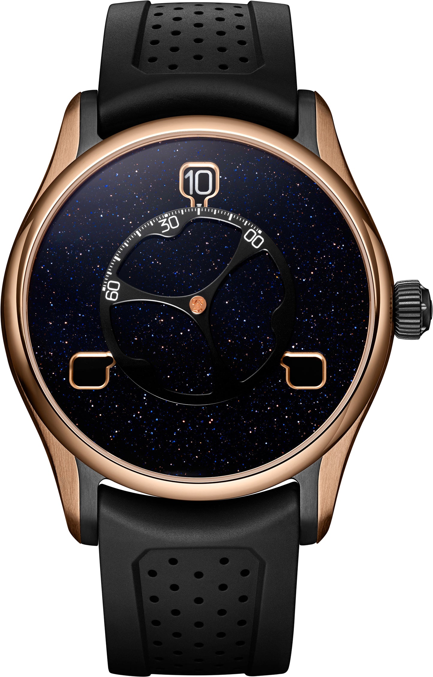 H. Moser & Cie Pioneer Flying Hours Aventurine - Limited Edition - 5N Red Gold - 42.8 MM - Rubber Strap - Aventurine Dial - 3240-0900