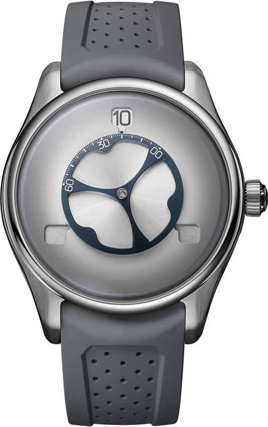 H. Moser & Cie Pioneer Flying Hours - Stainless Steel - 42.8 MM - Rubber Strap - White Fumé Dial - 3240-1200