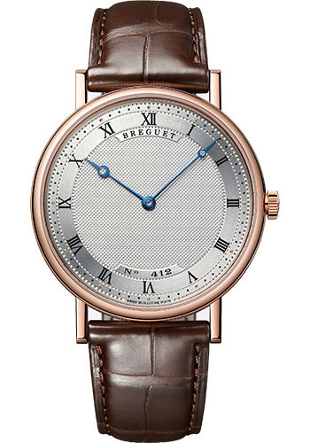 Breguet Classique Rose Gold 38 MM - Brown Leather Strap - Silver Gold Dial - 5157BR/11/9V6