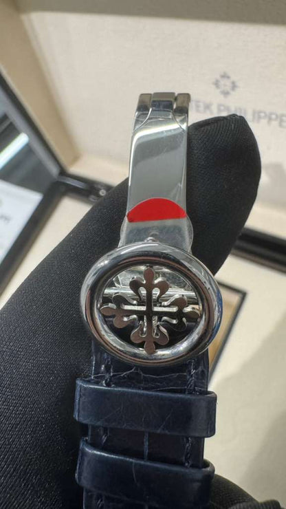 Patek Philippe Complications - Chronograph - 39 MM - Platinum - Blue Baguette Dial - Leather Bracelet - 5170P-001