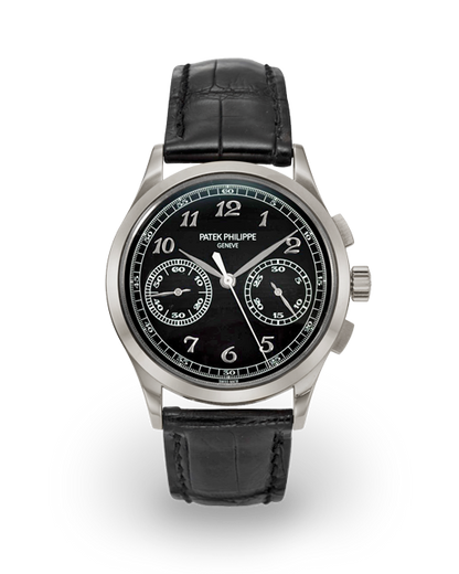 Patek Philippe Complications - Chronograph - 39 MM - White Gold - Black Dial - Leather Bracelet - 5170G-010