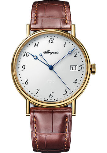 Breguet Classique Yellow Gold 38 MM - Brown Leather Strap - White Dial - 5177BA/29/9V6