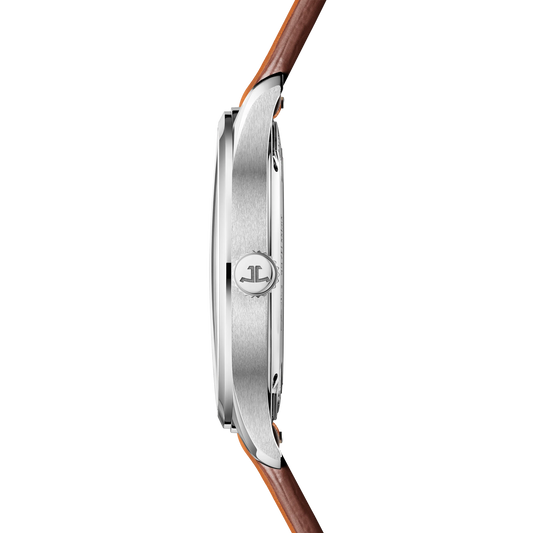 JLC - Master Control Date - 40 MM - Stainless Steel - Silvered-Gray Dial - Brown Leather Strap - Q4018421