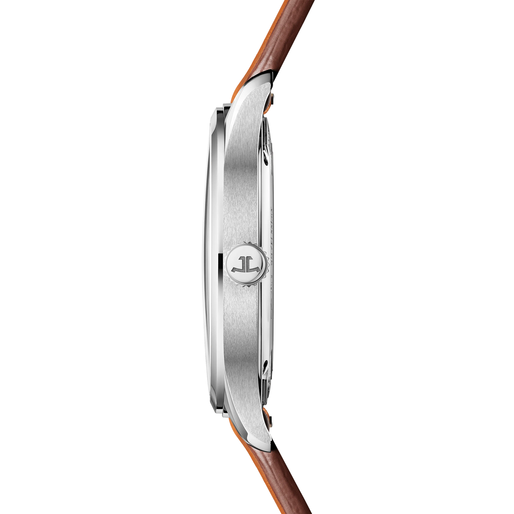JLC - Master Control Date - 40 MM - Stainless Steel - Silvered-Gray Dial - Brown Leather Strap - Q4018421