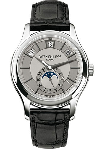 Patek Philippe Complications - Annual Calendar and Moonphase - 40 MM - White Gold - 5205G-001 nyc watcher nyc watches