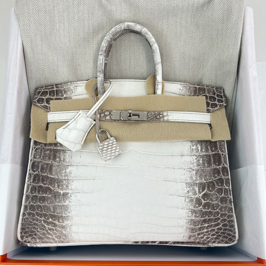 Hermès Birkin 25 - Himalaya Niloticus Crocodile - Palladium Hardware - B25HNCPHW