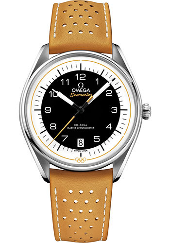 Omega Specialities Stainless Steel 39.5 MM - Yellow Leather Strap - Black Dial - 522.32.40.20.01.002 nyc watcher nyc watches