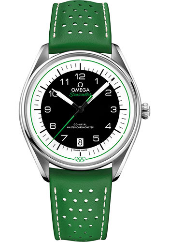  Omega Specialities Stainless Steel 39.5 MM - Green Leather Strap - Black Dial - 522.32.40.20.01.005 nyc watcher nyc watches