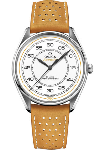 Omega Specialities Stainless Steel 39.5 MM - Yellow Leather Strap - White Dial - 522.32.40.20.04.002 nyc watcher nyc watches