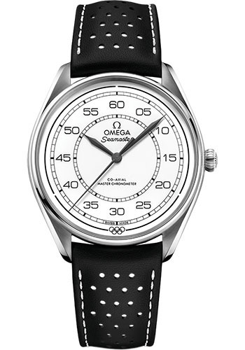 Omega Specialities Stainless Steel 39.5 MM - Black Leather Strap - White Dial - 522.32.40.20.04.003 nyc watcher nyc watches