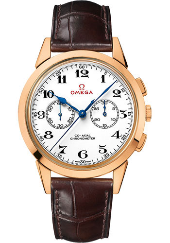 Omega Specialities Rose Gold 39 MM - Brown Leather Strap - White Dial - 522.53.39.50.04.001 nyc watcher nyc watches