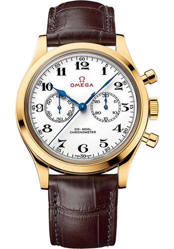 Omega Specialities Yellow Gold 39 MM - Brown Leather Strap - White Dial - 522.53.39.50.04.002