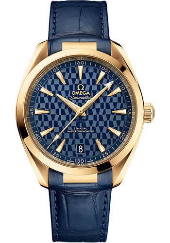 Omega Seamaster Yellow Gold 41 MM - Blue Leather Strap - Blue Dial - 522.53.41.21.03.001