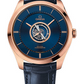 Omega De Ville Rose Gold 44 MM - Blue Leather Strap - Blue Dial - 528.53.44.21.03.001 nyc watcher nyc watches