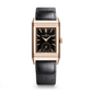 JLC - Reverso Tribute Monoface Small Seconds - 45.6 MM x 27.4 MM - Pink Gold - Black Dial - Black Leather/Canvas Strap - Q713257J